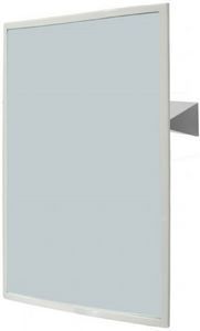 Espelho adaptado ajust�vel c/ moldura a�o epoxy branco (700x500 mm)